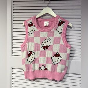 Hello Kitty Sanrio  Pink & White Hello  Kitty Sweater Vest Size: Medium